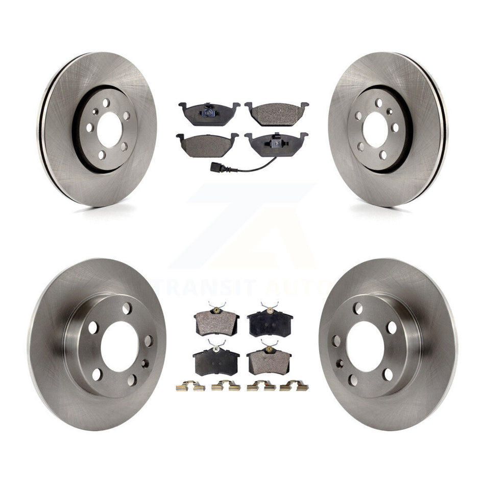 Front Rear Disc Brake Rotors And Ceramic Pads Kit For 2000-2001 Volkswagen Golf 2.0L With 288mm Diameter Rotor K8T-101163