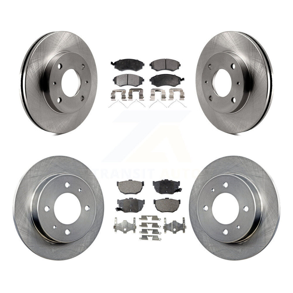 Front Rear Disc Brake Rotors And Ceramic Pads Kit For Hyundai Elantra Tiburon K8T-101174