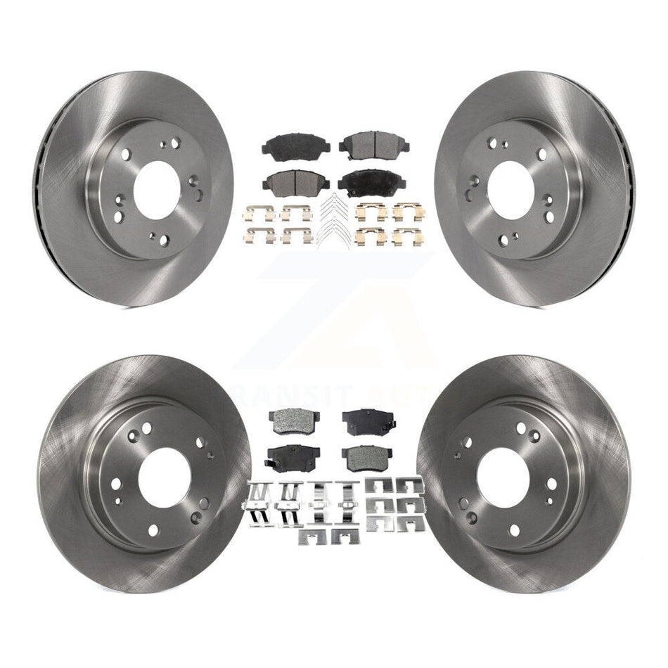 Front Rear Disc Brake Rotors And Ceramic Pads Kit For Honda Civic K8T-101202