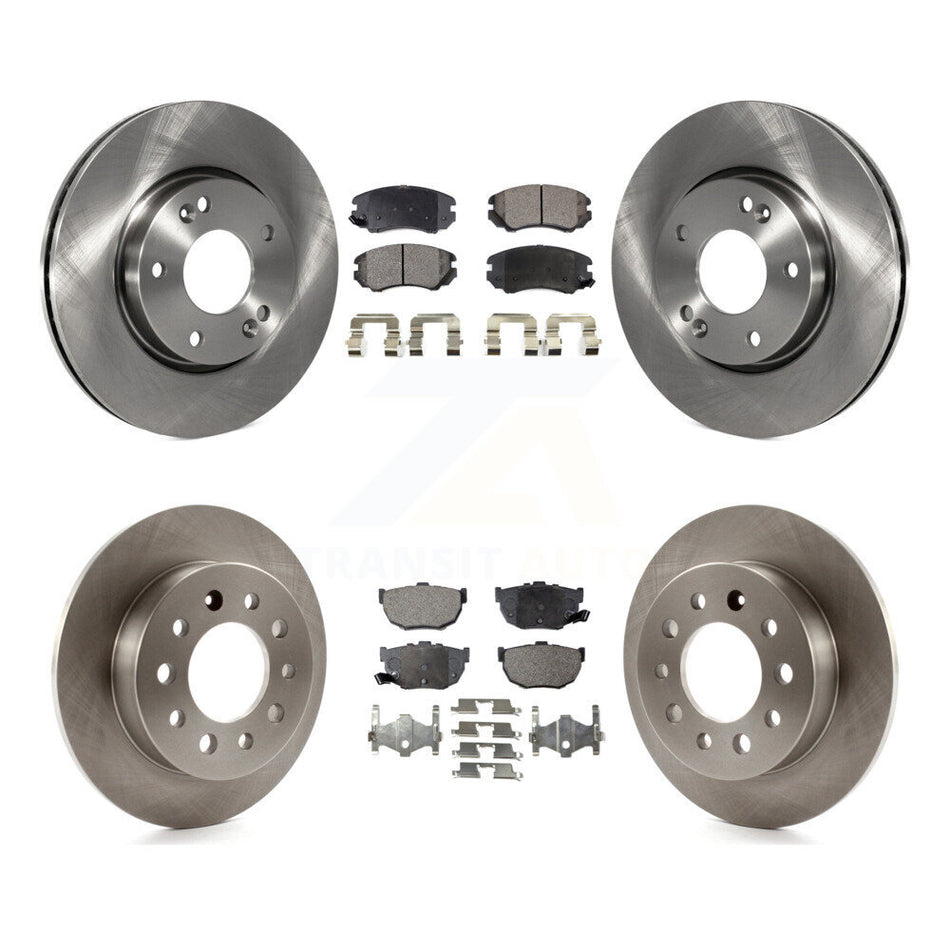 Front Rear Disc Brake Rotors And Ceramic Pads Kit For Hyundai Tiburon K8T-101214