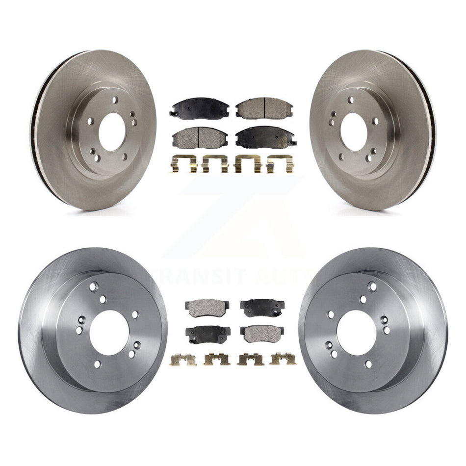 Front Rear Disc Brake Rotors And Ceramic Pads Kit For 2001-2006 Hyundai Santa Fe With 294mm Diameter Rotor K8T-101220