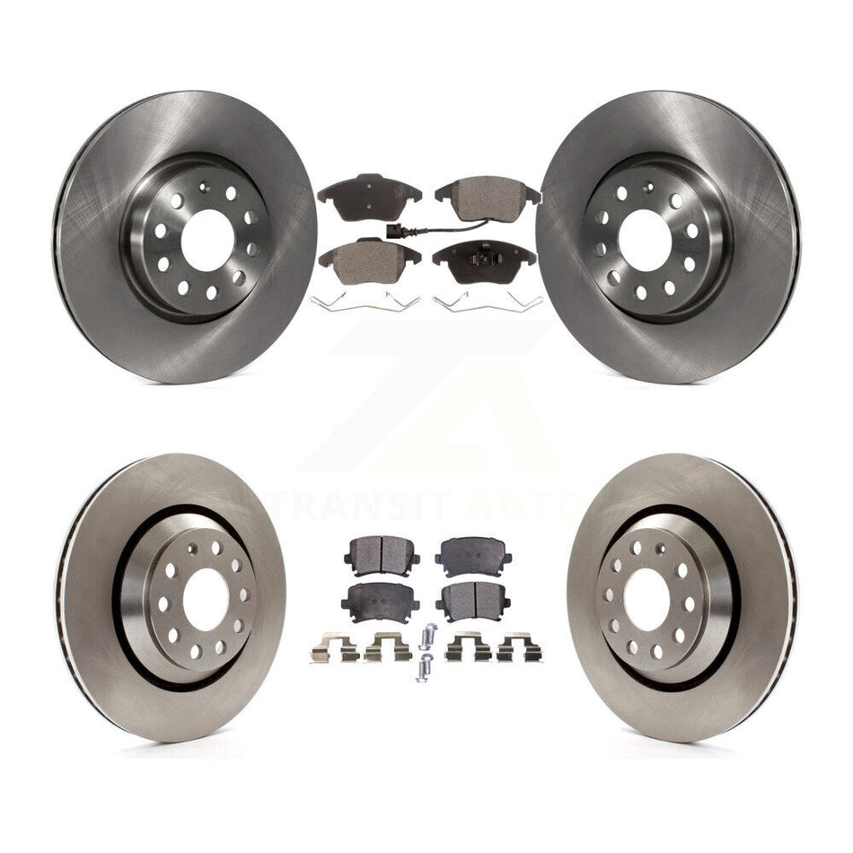 Front Rear Disc Brake Rotors And Ceramic Pads Kit For 2009-2010 Volkswagen Passat CC With 312mm Diameter Rotor K8T-101319