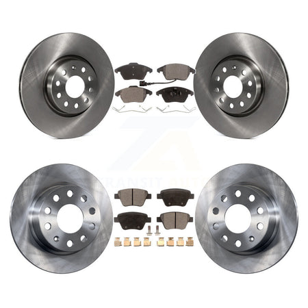 Front Rear Disc Brake Rotors And Ceramic Pads Kit For 2017-2018 Volkswagen Jetta 2.0L K8T-101323
