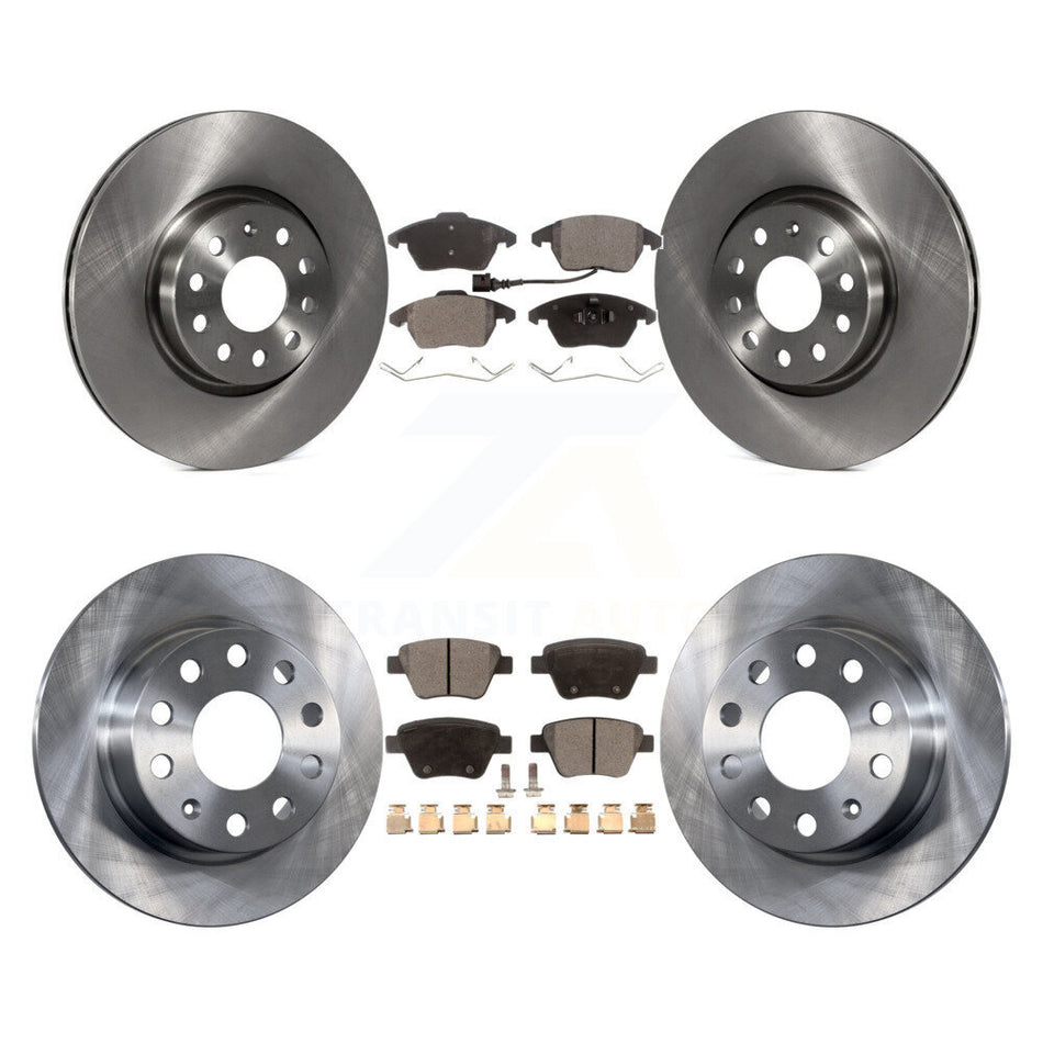 Front Rear Disc Brake Rotors And Ceramic Pads Kit For 2017-2018 Volkswagen Jetta 2.0L K8T-101323