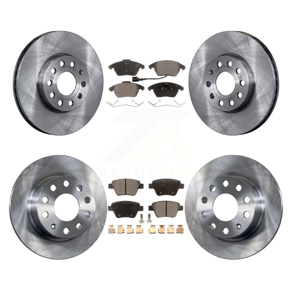 Front Rear Disc Brake Rotors And Ceramic Pads Kit For 2013 Volkswagen Beetle 2.5L With 253mm Diameter Rotor K8T-101344