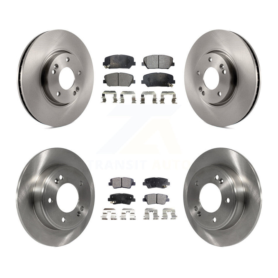 Front Rear Disc Brake Rotors And Ceramic Pads Kit For Hyundai Veloster Kia Forte Koup K8T-101349