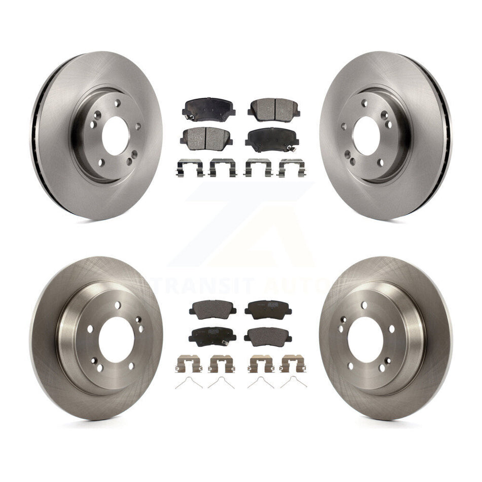 Front Rear Disc Brake Rotors And Ceramic Pads Kit For 2014-2017 Kia Rondo With Manual Parking K8T-101350