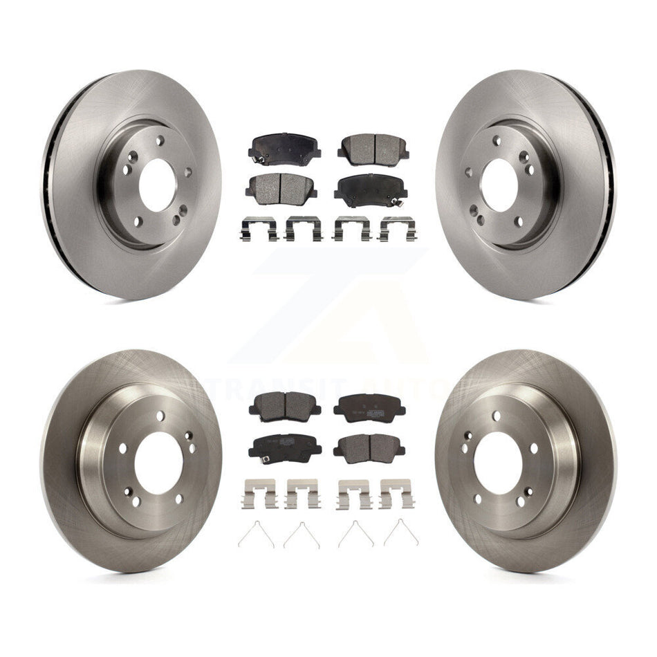 Front Rear Disc Brake Rotors And Ceramic Pads Kit For 2014-2017 Kia Rondo With Electric Parking K8T-101351