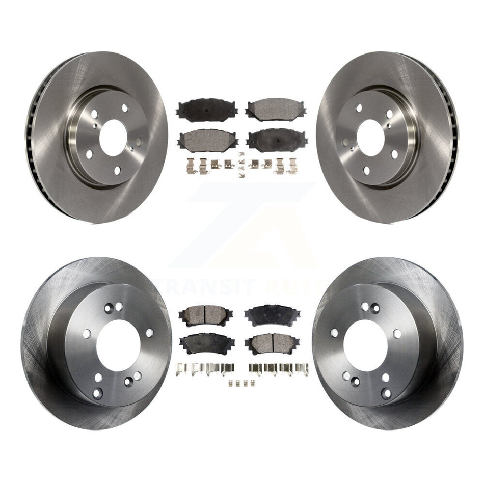 Front Rear Disc Brake Rotors And Ceramic Pads Kit For 2014-2015 Lexus IS250 Base with RWD With F Sport Package K8T-101388
