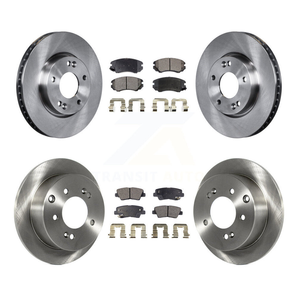 Front Rear Disc Brake Rotors And Ceramic Pads Kit For 2010-2011 Kia Soul 2.0L K8T-101509