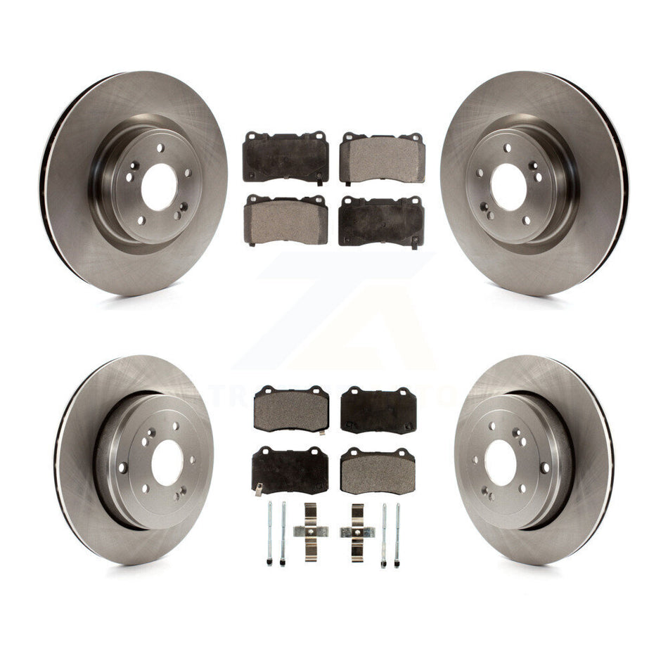 Front Rear Disc Brake Rotors And Ceramic Pads Kit For Hyundai Genesis Coupe K8T-101510