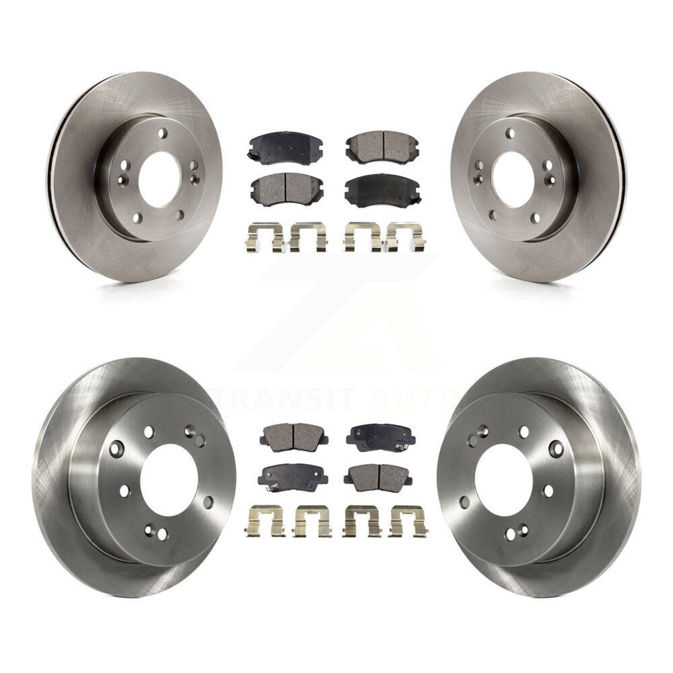 Front Rear Disc Brake Rotors And Ceramic Pads Kit For 2010-2011 Kia Soul 1.6L K8T-101523