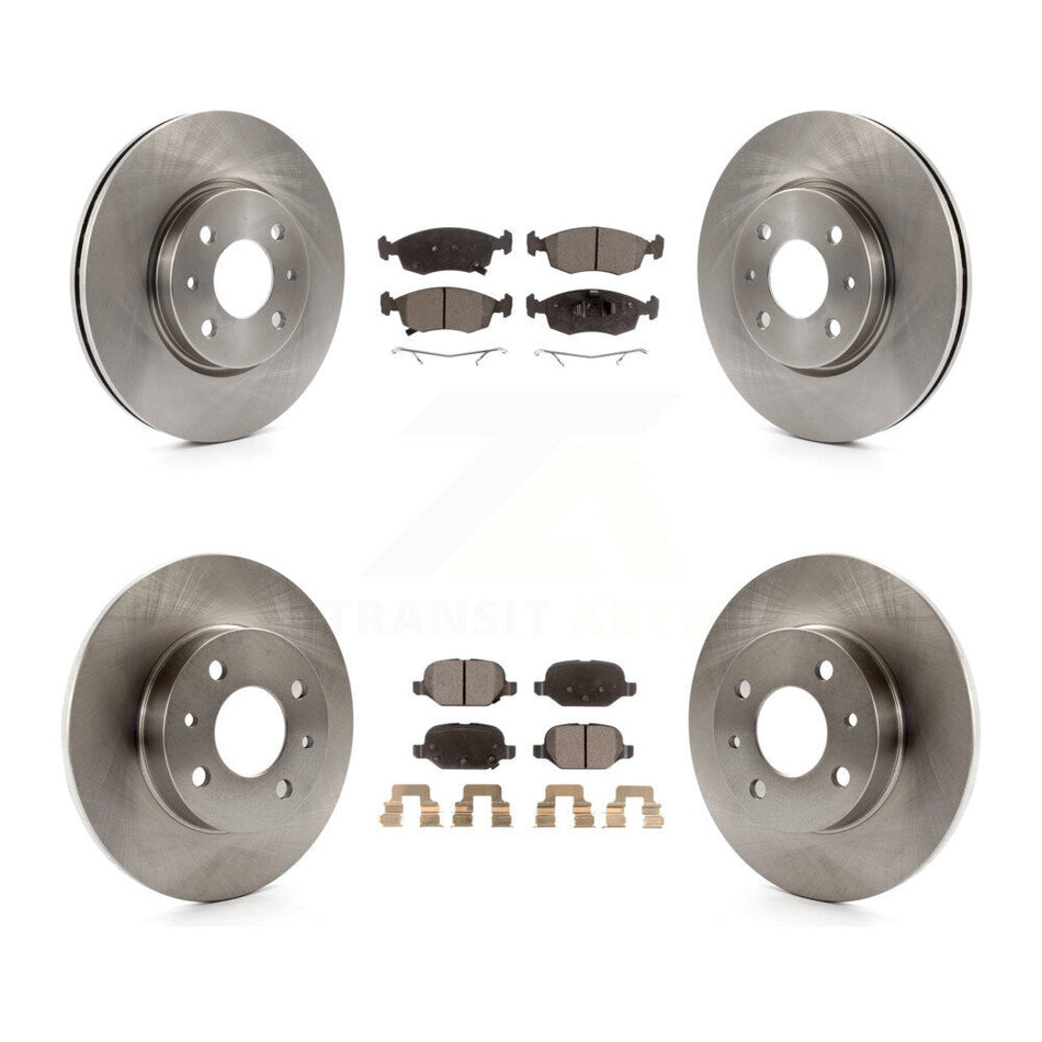 Front Rear Disc Brake Rotors And Ceramic Pads Kit For Fiat 500 K8T-101551