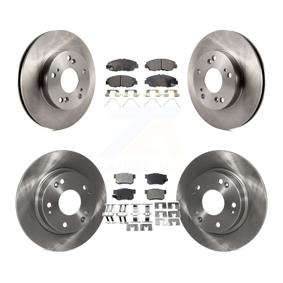Front Rear Disc Brake Rotors And Ceramic Pads Kit For Honda Civic K8T-101552