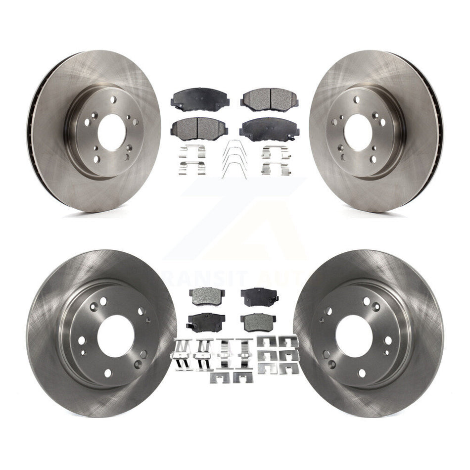 Front Rear Disc Brake Rotors And Ceramic Pads Kit For 2015 Honda Civic EX with Coupe Manual transmission K8T-101572