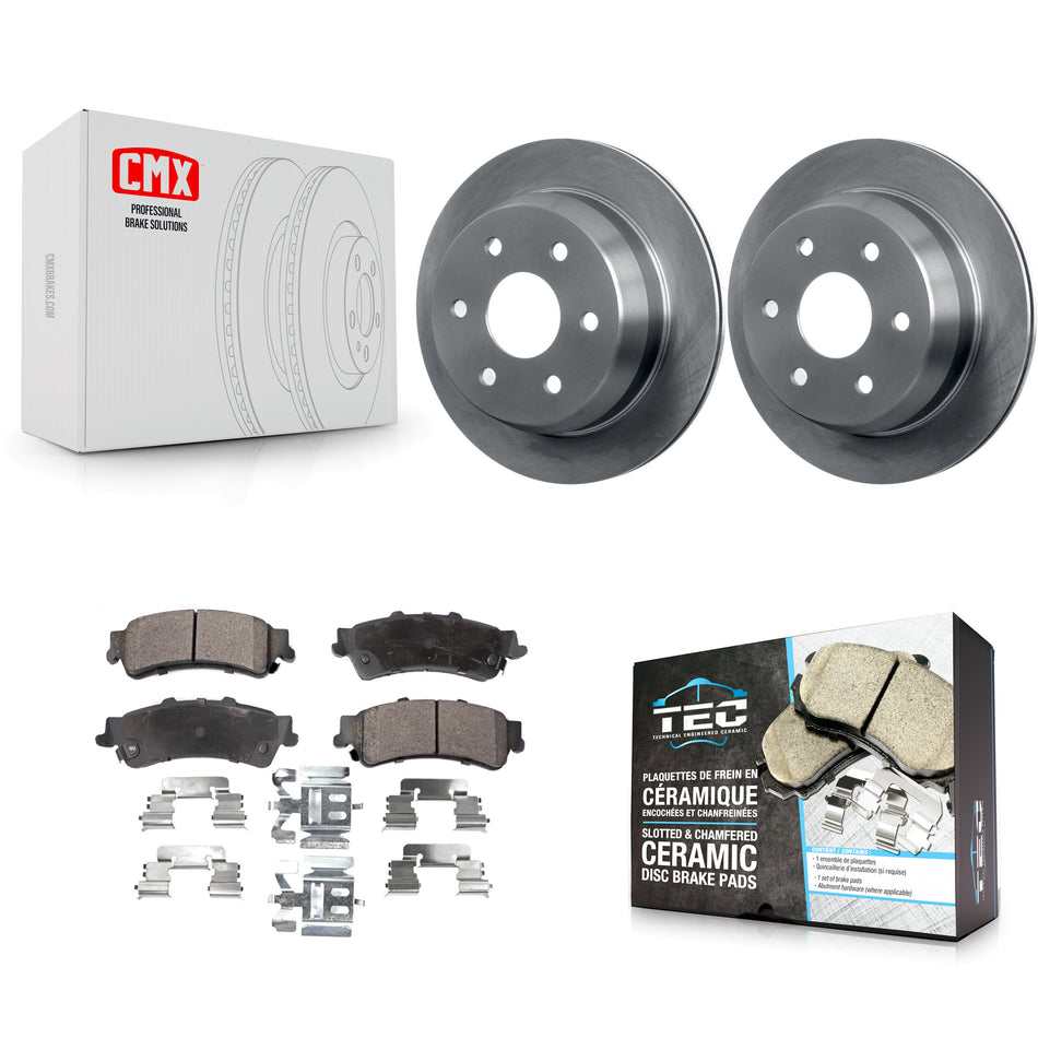 Rear Disc Brake Rotors And Ceramic Pads Kit For Chevrolet Silverado 1500 GMC Sierra Tahoe Classic Suburban Astro Yukon XL Safari K8T-101626