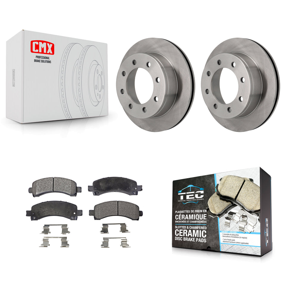 Rear Disc Brake Rotors And Ceramic Pads Kit For Chevrolet Express 3500 2500 GMC Savana K8T-101630