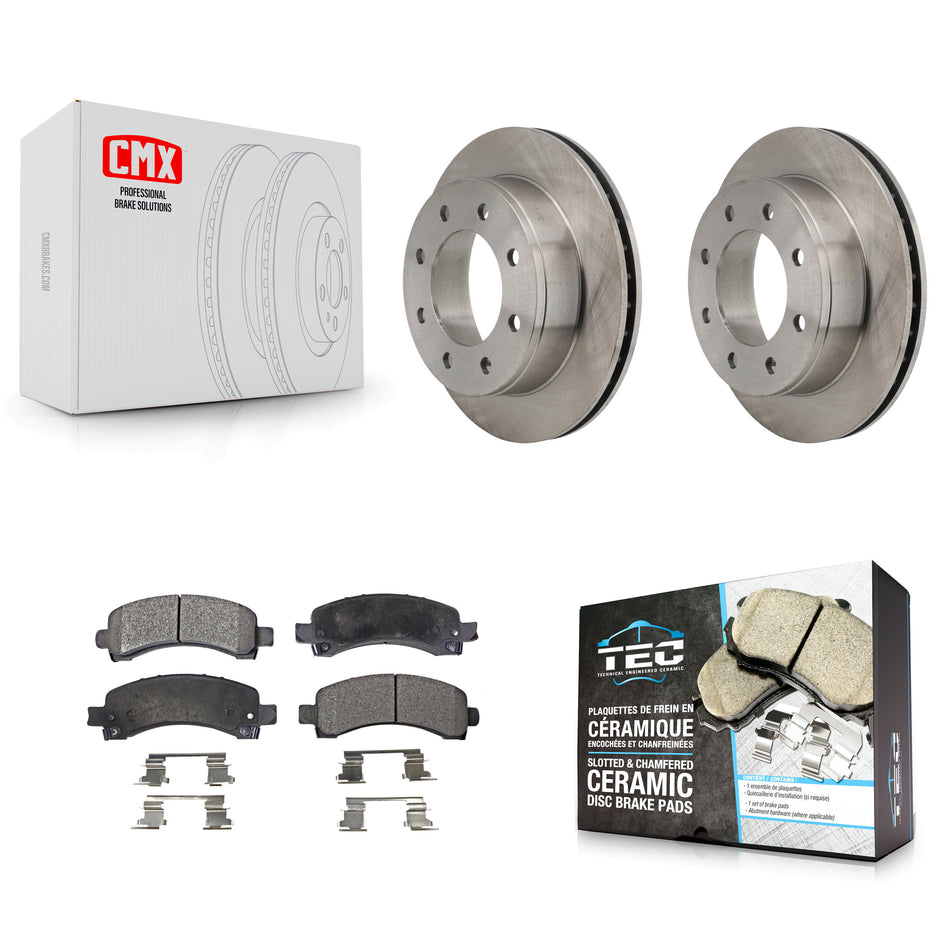 Rear Disc Brake Rotors And Ceramic Pads Kit For Chevrolet Express 2500 GMC 3500 Savana K8T-101632