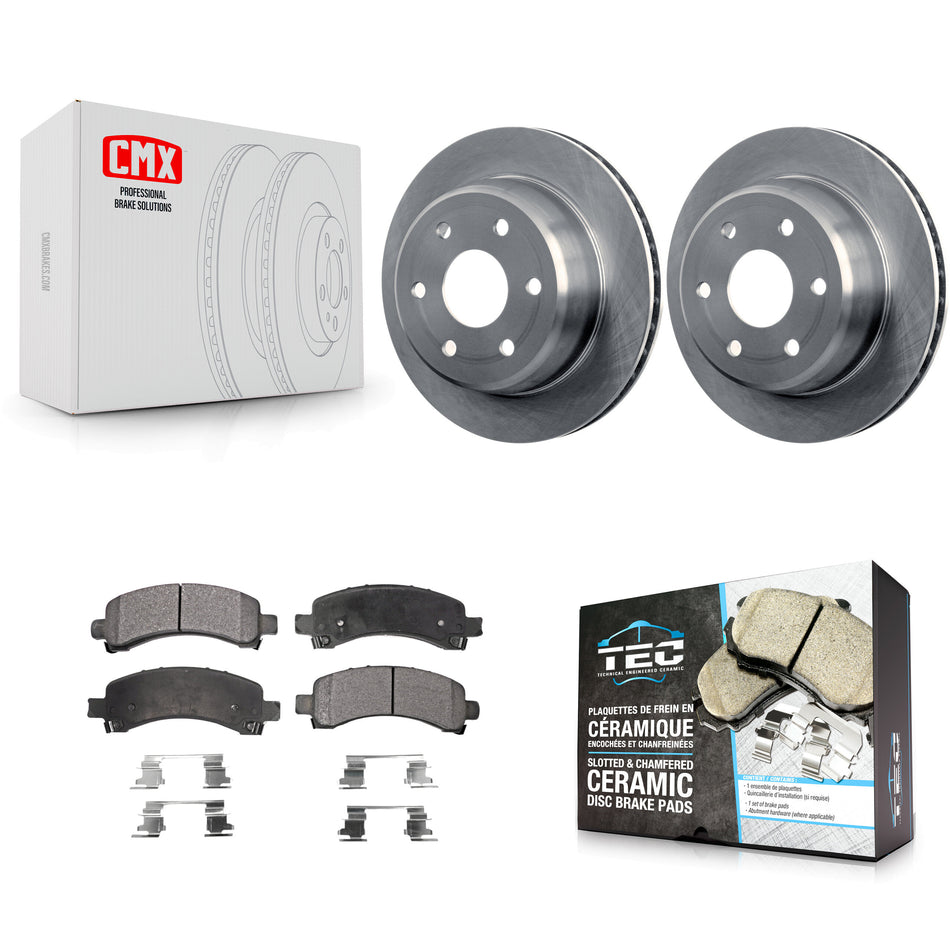 Rear Disc Brake Rotors And Ceramic Pads Kit For Chevrolet Tahoe GMC Suburban 1500 Yukon Avalanche XL Express Cadillac Escalade Savana K8T-101636