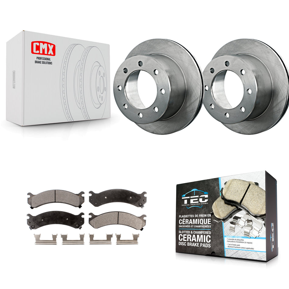 Rear Disc Brake Rotors And Ceramic Pads Kit For Chevrolet Silverado 3500 HD GMC Sierra Classic K8T-101638