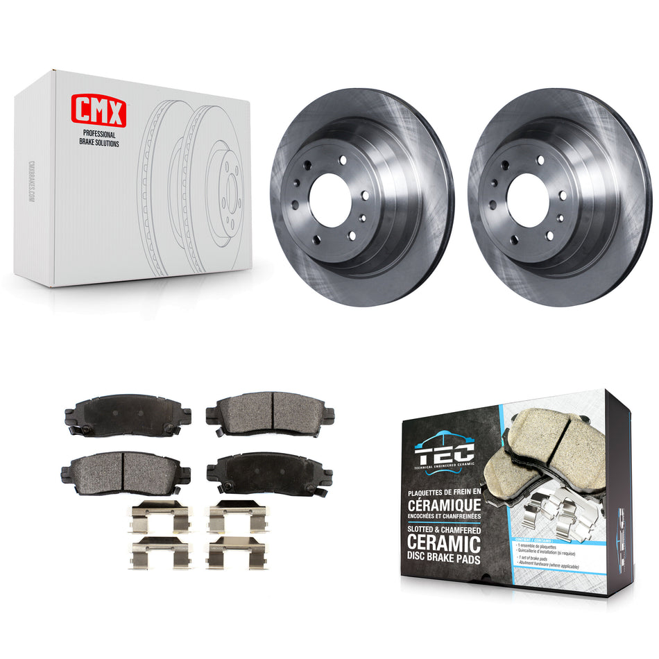 Rear Disc Brake Rotors And Ceramic Pads Kit For Chevrolet Trailblazer GMC Envoy EXT XL Buick Rainier Oldsmobile Bravada XUV SSR Isuzu Ascender Saab 9-7x K8T-101642