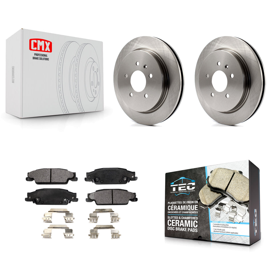 Rear Disc Brake Rotors And Ceramic Pads Kit For Cadillac CTS STS K8T-101644
