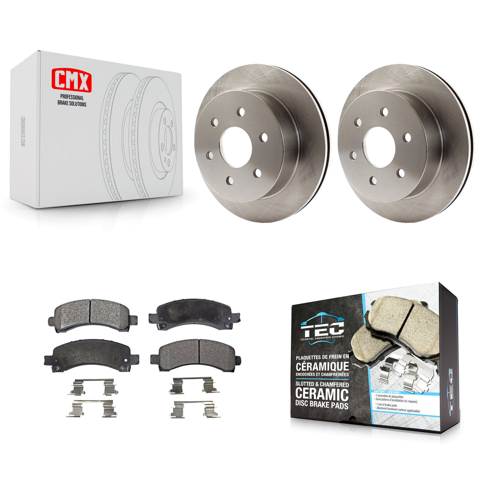 Rear Disc Brake Rotors And Ceramic Pads Kit For Chevrolet Express 2500 GMC Savana K8T-101645