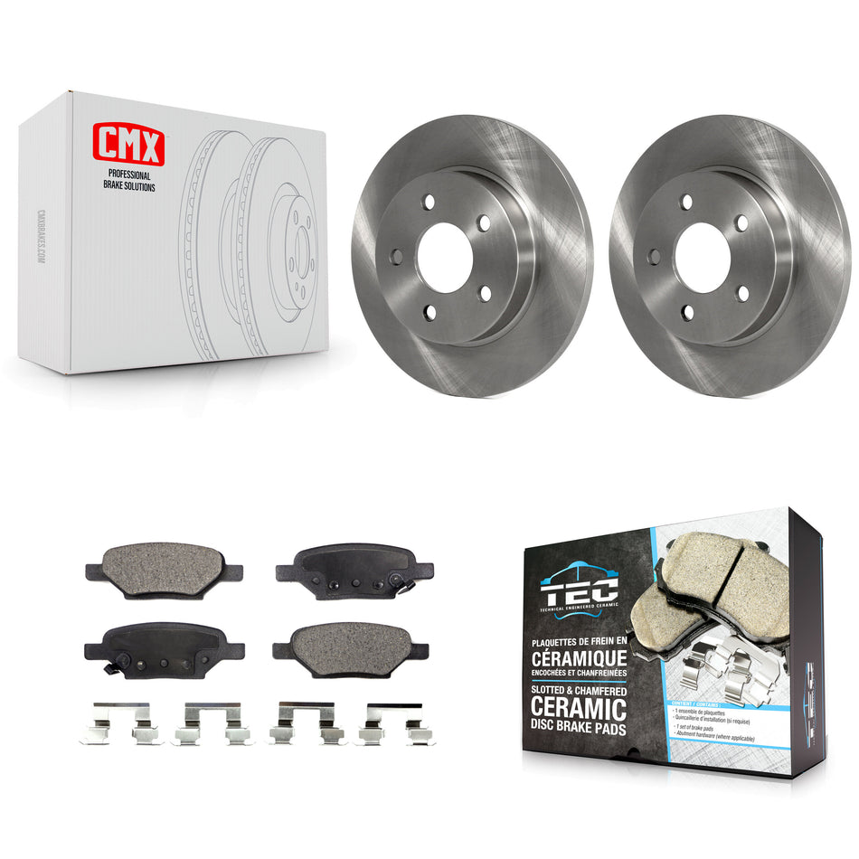 Rear Disc Brake Rotors And Ceramic Pads Kit For Chevrolet Malibu Pontiac G6 Cobalt Saturn Ion HHR Aura G5 Pursuit K8T-101647