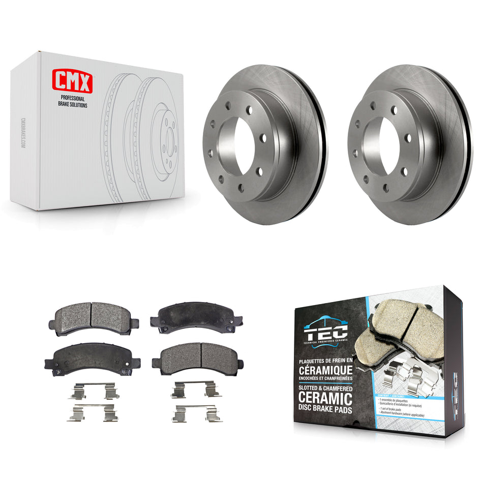 Rear Disc Brake Rotors And Ceramic Pads Kit For Chevrolet Express 3500 2500 GMC Savana K8T-101656