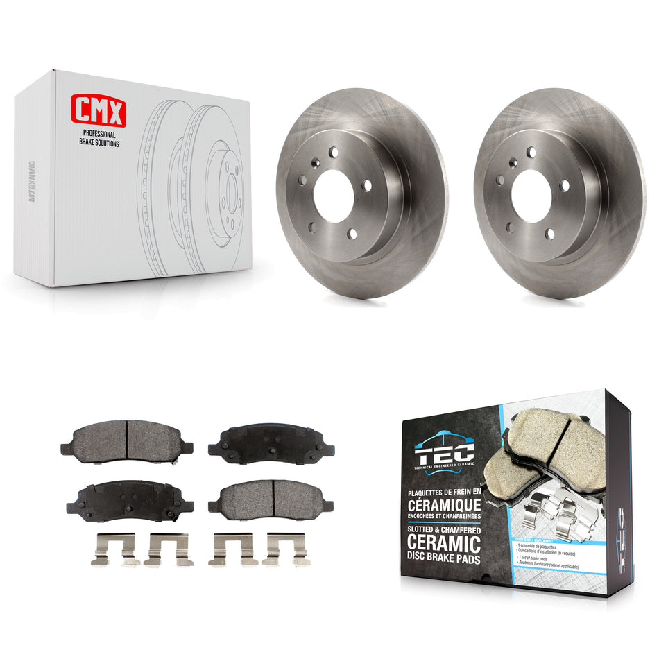 Rear Disc Brake Rotors And Ceramic Pads Kit For 2006-2011 Buick Lucerne Cadillac DTS K8T-101658