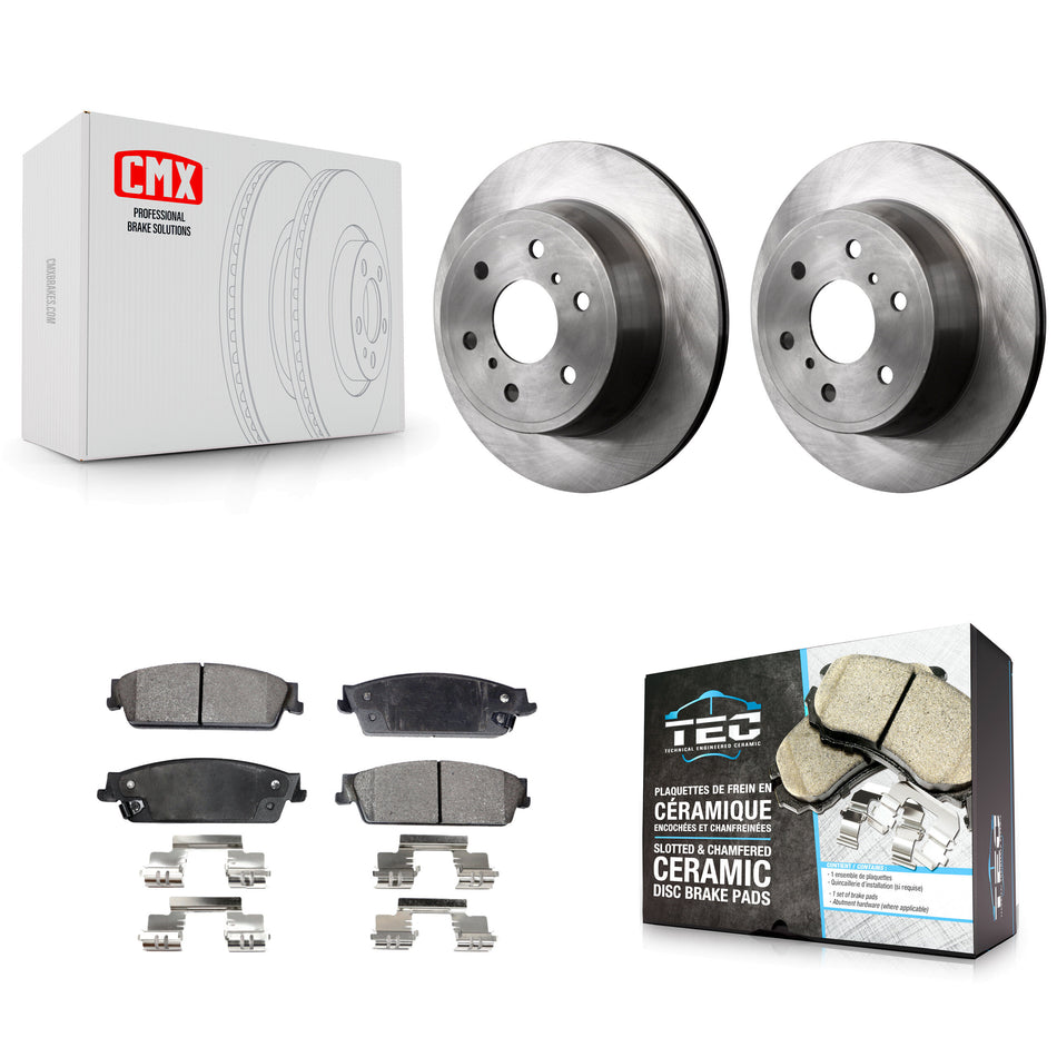 Rear Disc Brake Rotors And Ceramic Pads Kit For Chevrolet Silverado 1500 GMC Sierra Tahoe Suburban Yukon Cadillac XL Avalanche Escalade ESV EXT K8T-101661