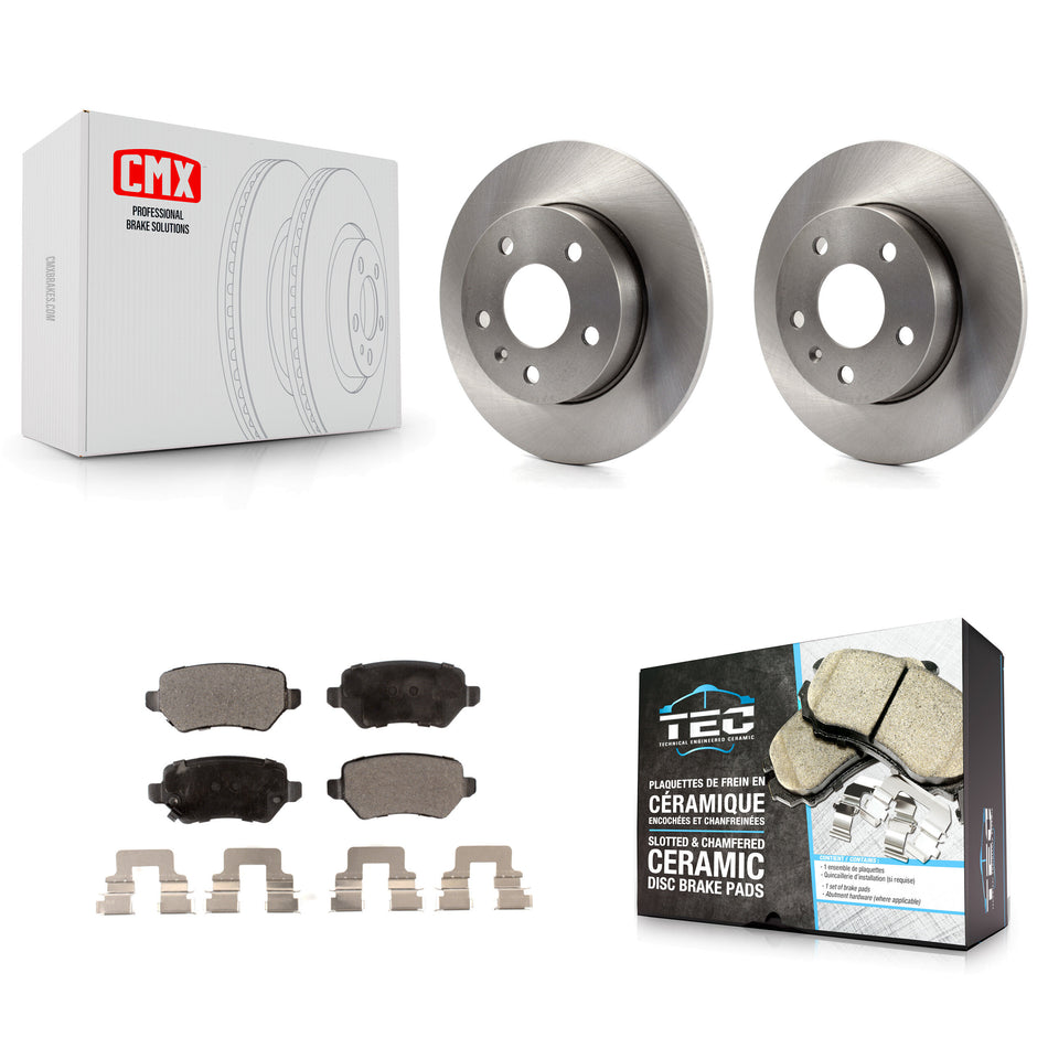 Rear Disc Brake Rotors And Ceramic Pads Kit For 2008-2009 Saturn Astra K8T-101666