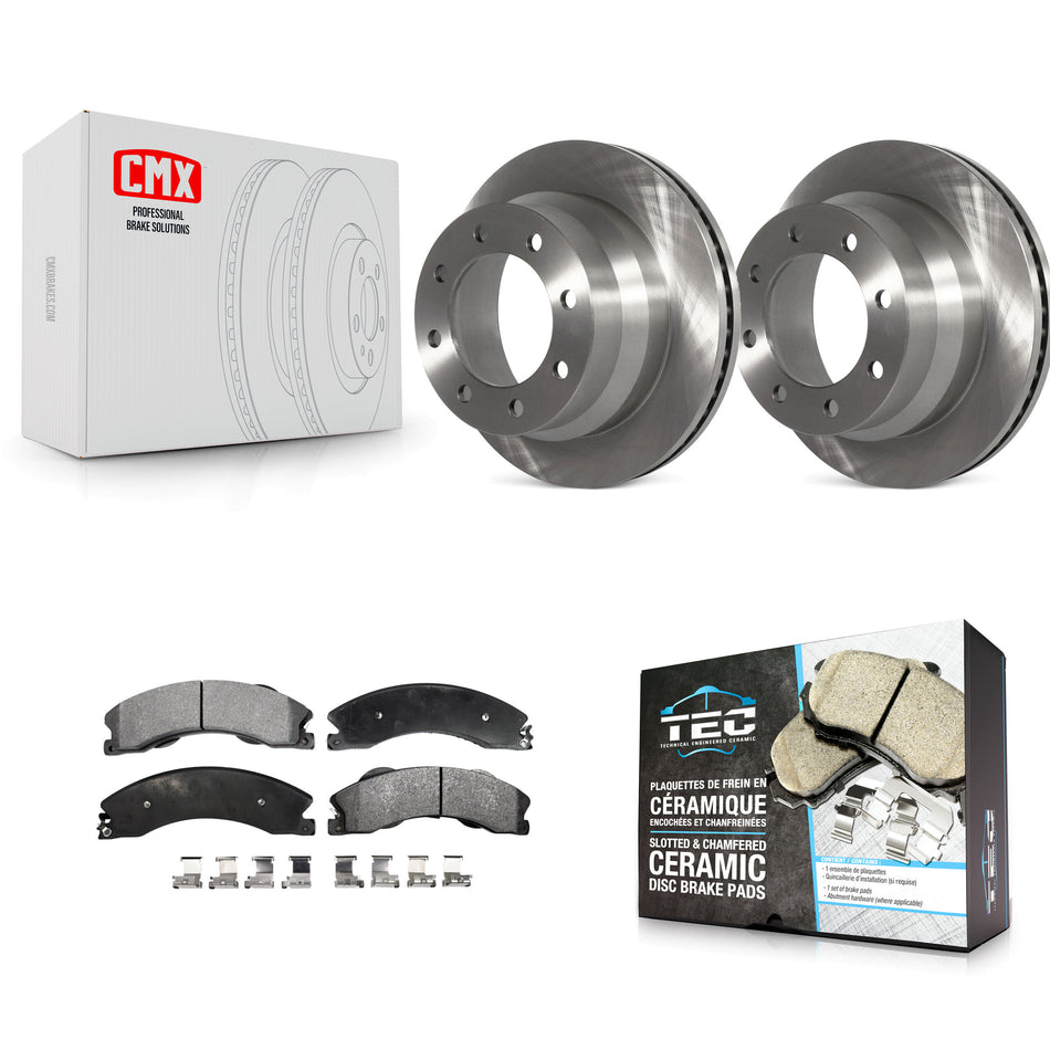 Rear Disc Brake Rotors And Ceramic Pads Kit For Chevrolet Express 3500 GMC Savana 4500 K8T-101667