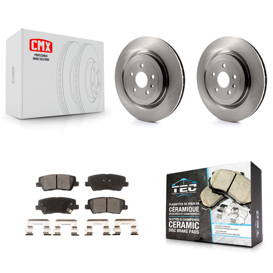 Rear Disc Brake Rotors And Ceramic Pads Kit For 2015 Cadillac CTS 6.2L K8T-101675
