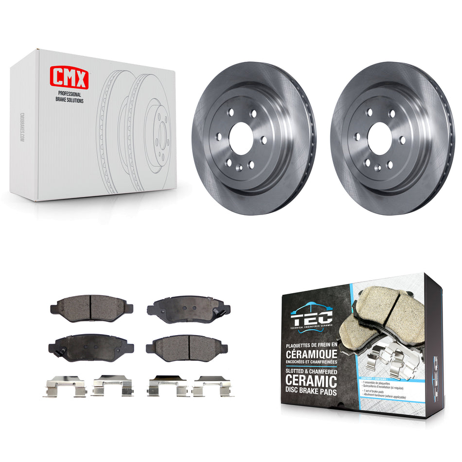 Rear Disc Brake Rotors And Ceramic Pads Kit For Cadillac SRX Saab 9-4X K8T-101681