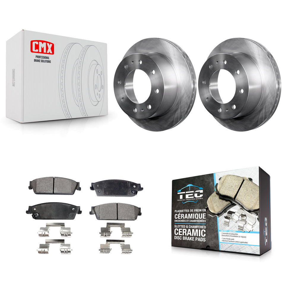Rear Disc Brake Rotors And Ceramic Pads Kit For 2011 Chevrolet Silverado 1500 Hybrid K8T-101688