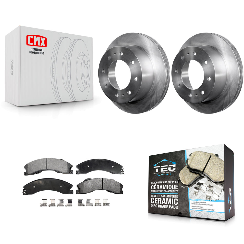 Rear Disc Brake Rotors And Ceramic Pads Kit For Chevrolet Silverado 2500 HD GMC Sierra 3500 Suburban K8T-101689
