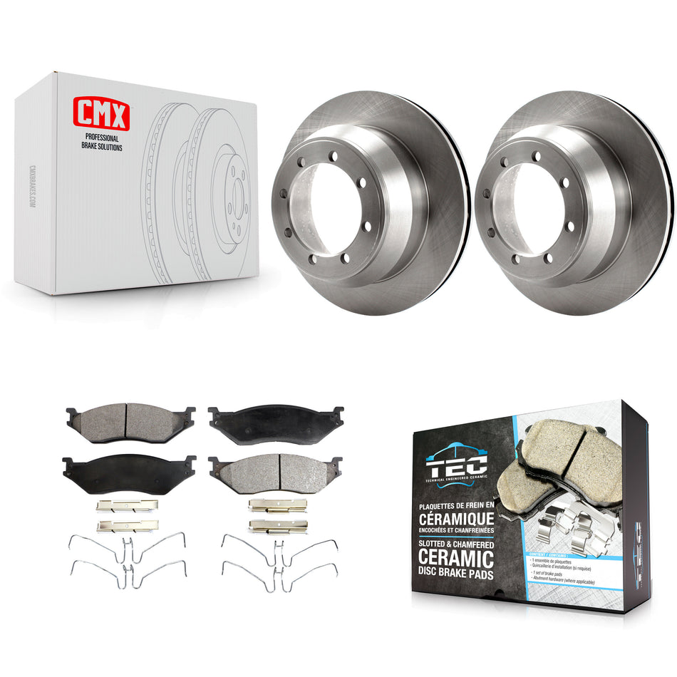 Rear Disc Brake Rotors And Ceramic Pads Kit For 2003 Ford F-550 Super Duty With 8 Lug Wheels K8T-101707