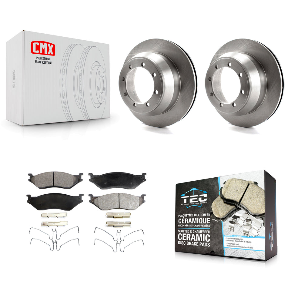 Rear Disc Brake Rotors And Ceramic Pads Kit For 2003 Ford F-550 Super Duty With 8 Lug Wheels K8T-101707