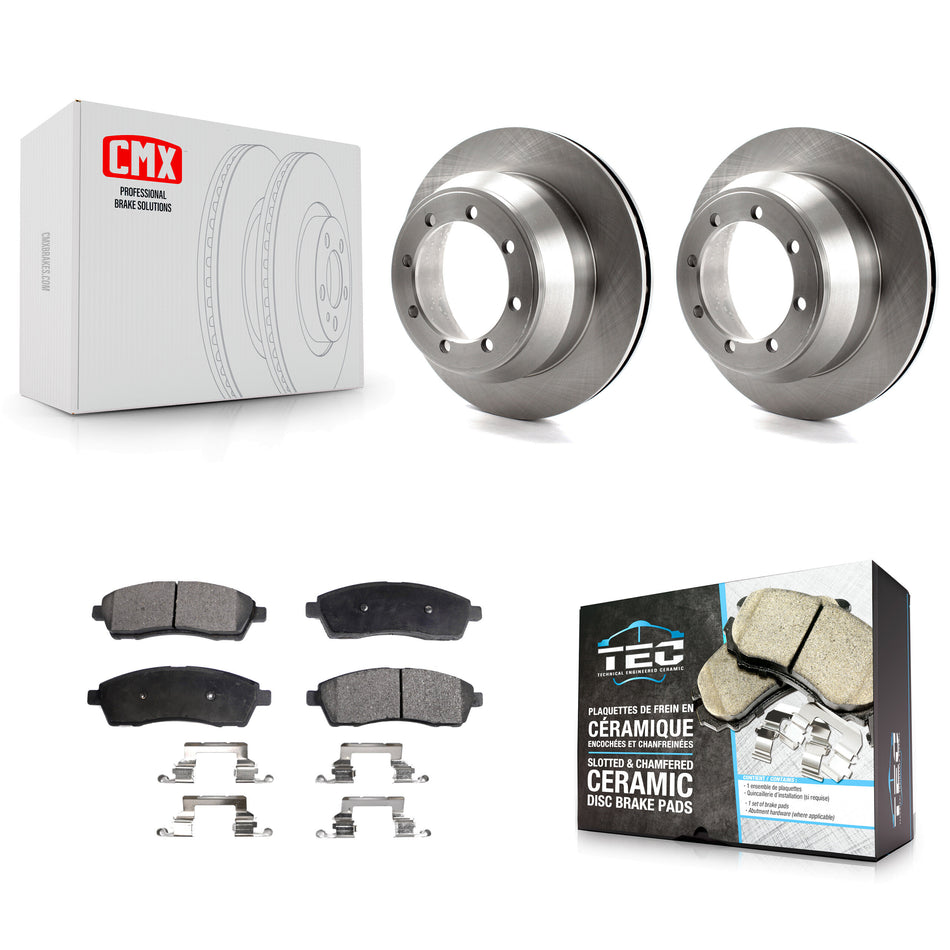 Rear Disc Brake Rotors And Ceramic Pads Kit For 1999-2004 Ford F-350 Super Duty With Dual Wheels K8T-101708