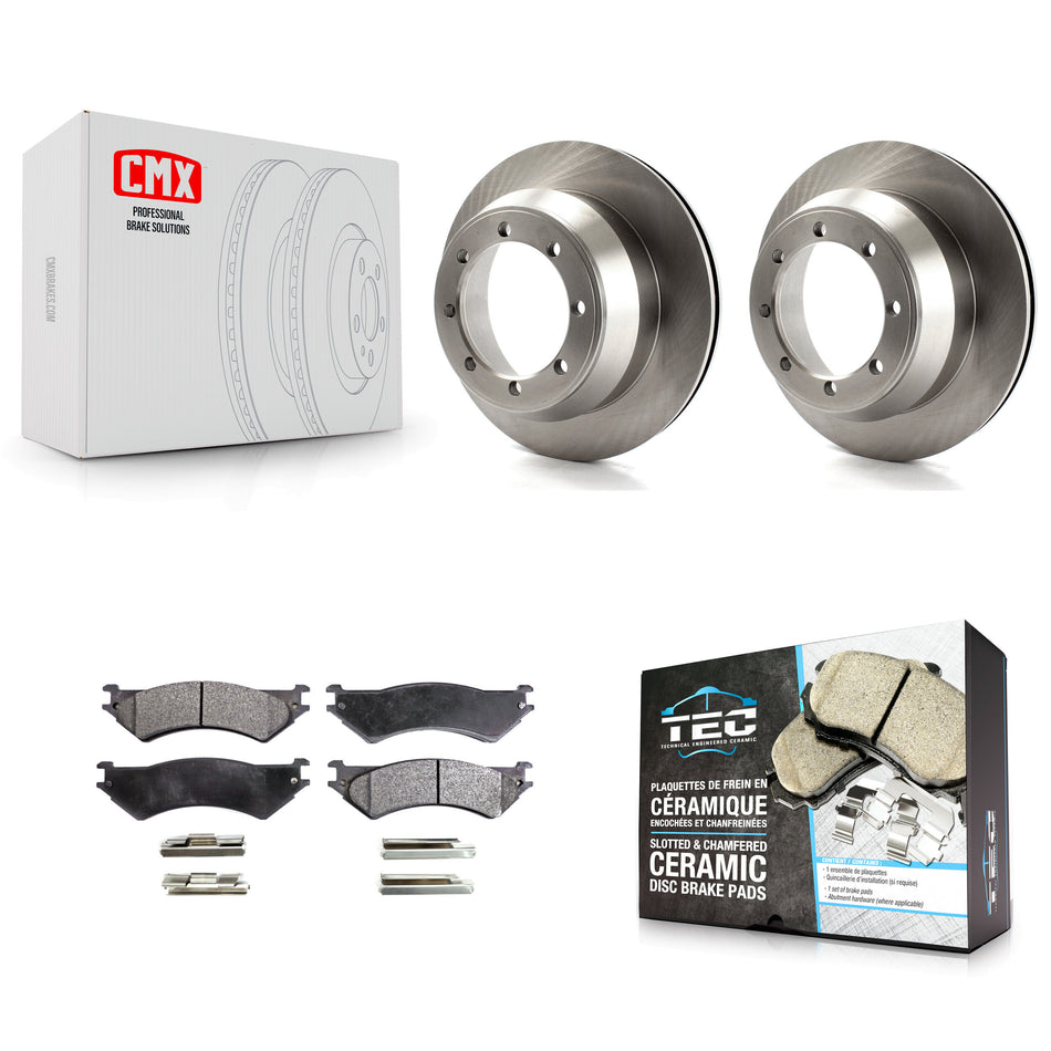 Rear Disc Brake Rotors And Ceramic Pads Kit For Ford E-350 Super Duty Econoline Club Wagon F-150 Heritage K8T-101709