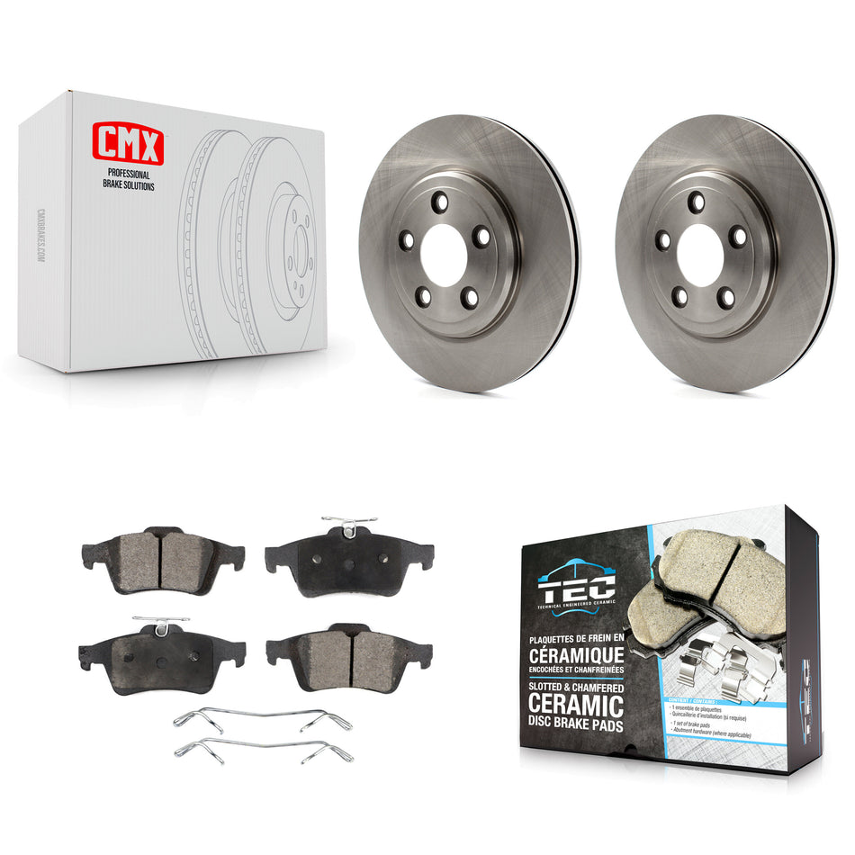 Rear Disc Brake Rotors And Ceramic Pads Kit For Jaguar Vanden Plas XJ8 To Chassis/VIN #G49700 K8T-101710