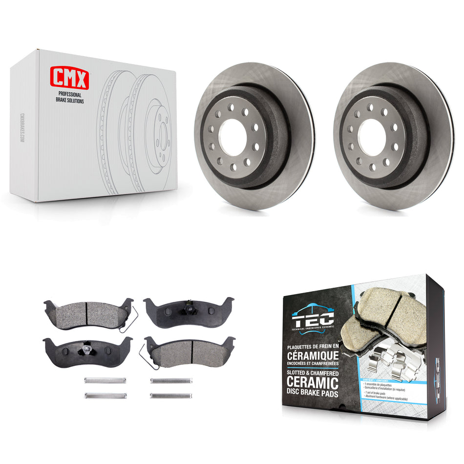 Rear Disc Brake Rotors And Ceramic Pads Kit For 2003-2011 Lincoln Town Car Sedan K8T-101715