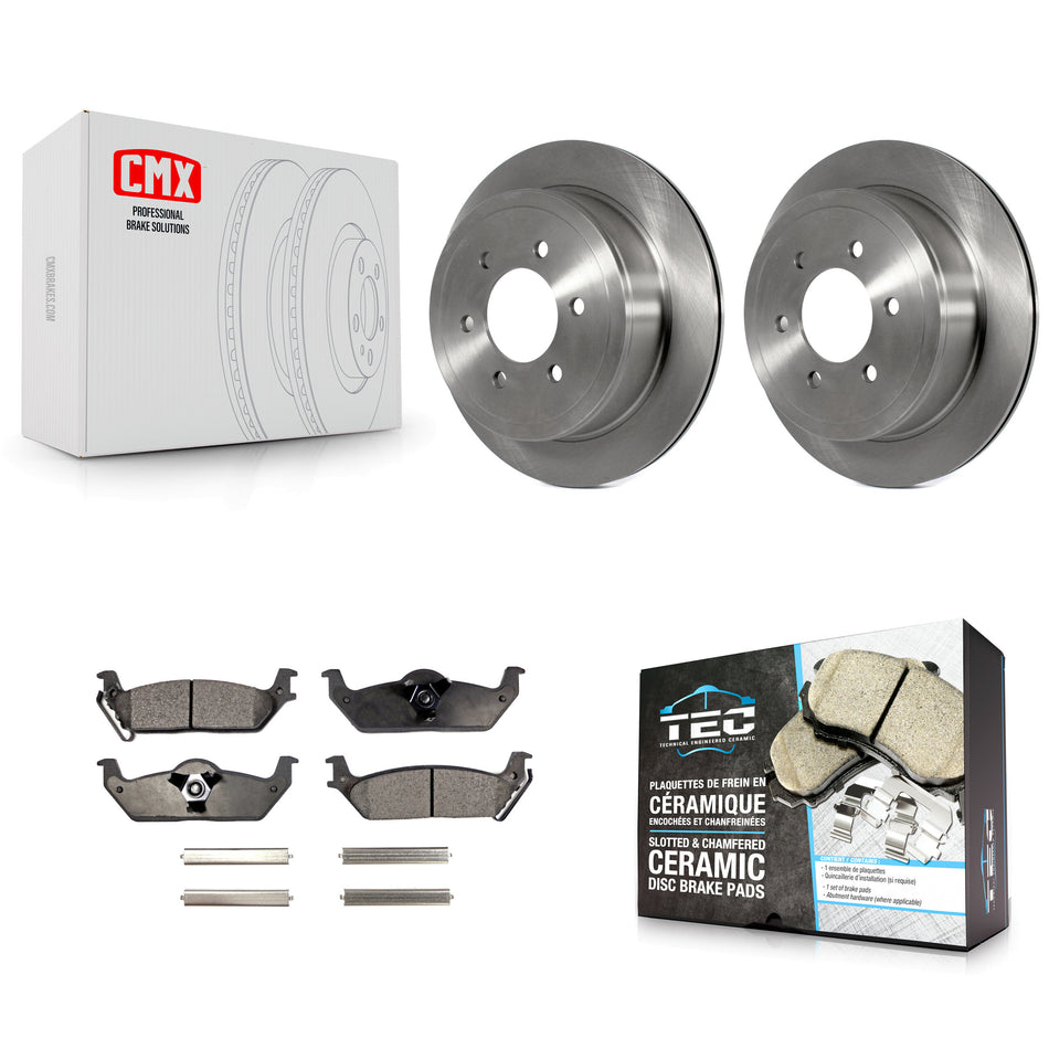 Rear Disc Brake Rotors And Ceramic Pads Kit For Ford F-150 Lincoln Mark LT K8T-101720