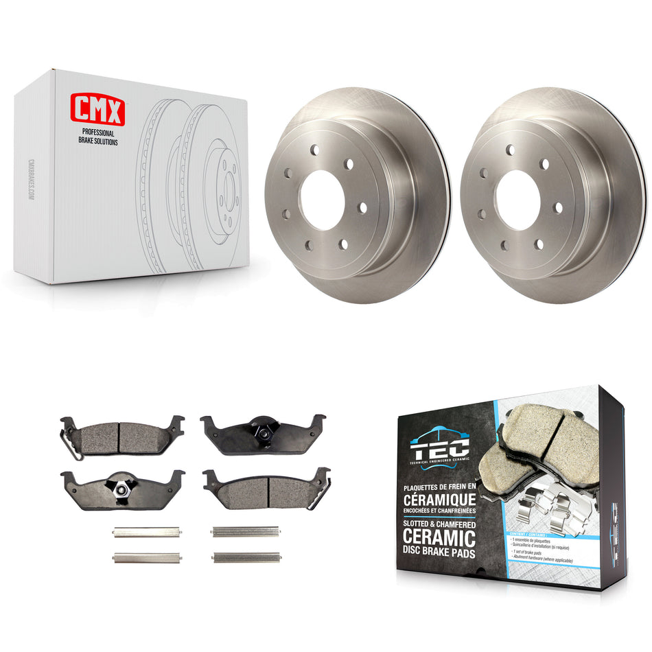 Rear Disc Brake Rotors And Ceramic Pads Kit For Ford F-150 Lincoln Mark LT K8T-101721