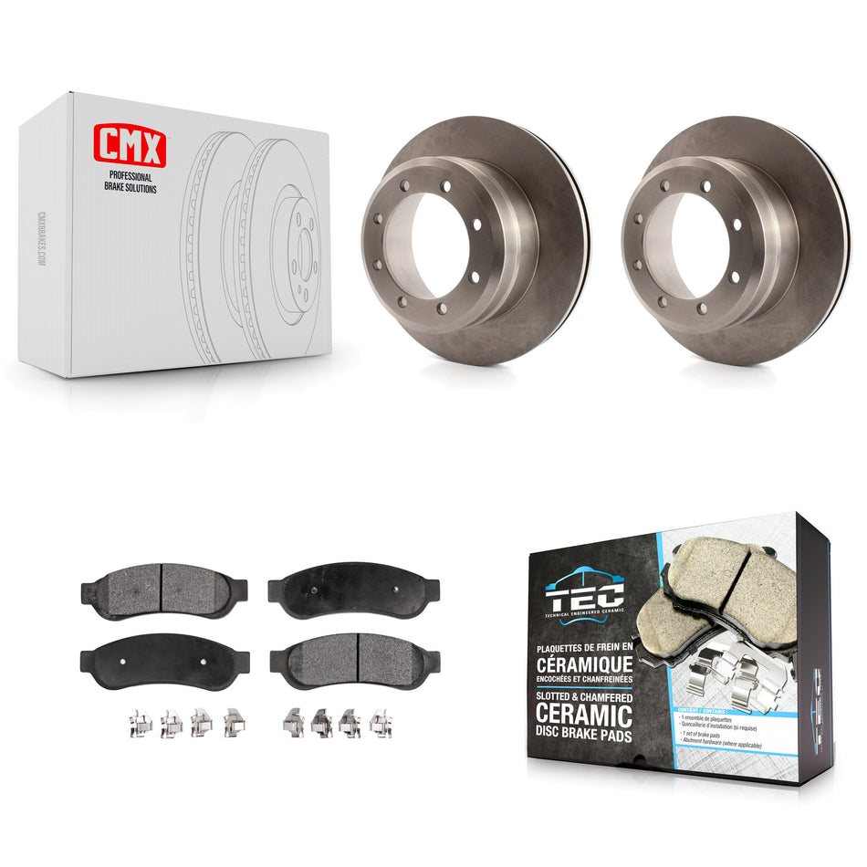 Rear Disc Brake Rotors And Ceramic Pads Kit For Ford F-350 Super Duty F-450 K8T-101729