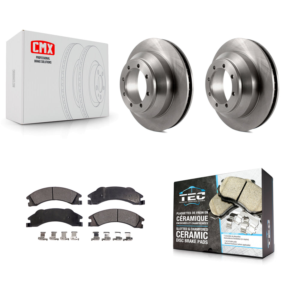 Rear Disc Brake Rotors And Ceramic Pads Kit For Ford E-350 Super Duty Econoline With Dual Wheels K8T-101741