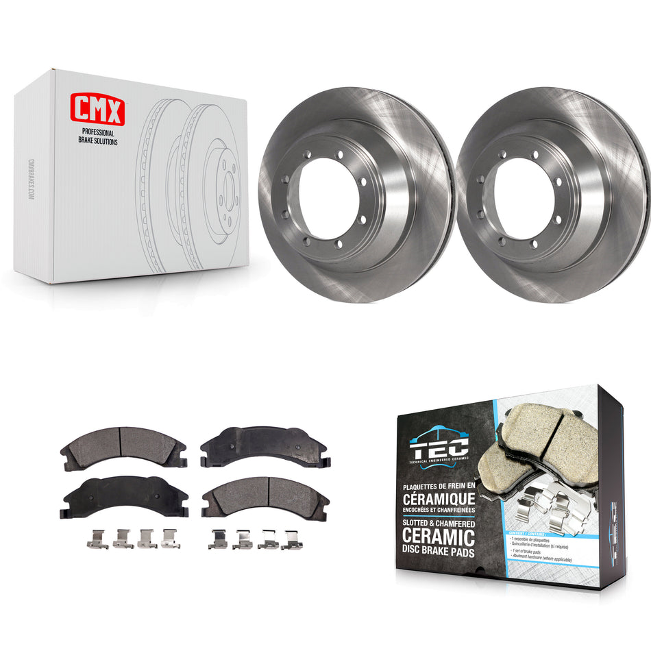 Rear Disc Brake Rotors And Ceramic Pads Kit For 2009-2010 Ford E-450 Super Duty DIESEL engine K8T-101745