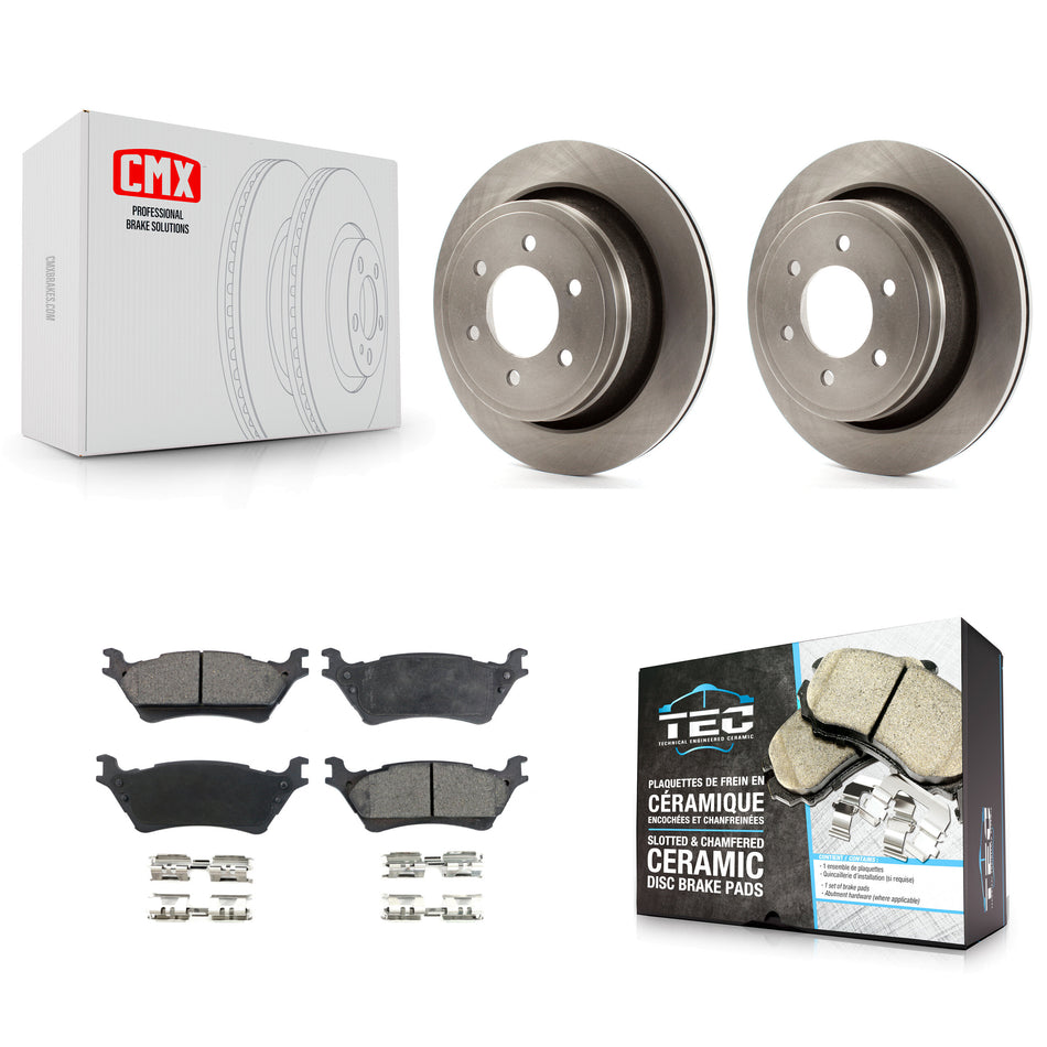 Rear Disc Brake Rotors And Ceramic Pads Kit For Ford F-150 K8T-101748