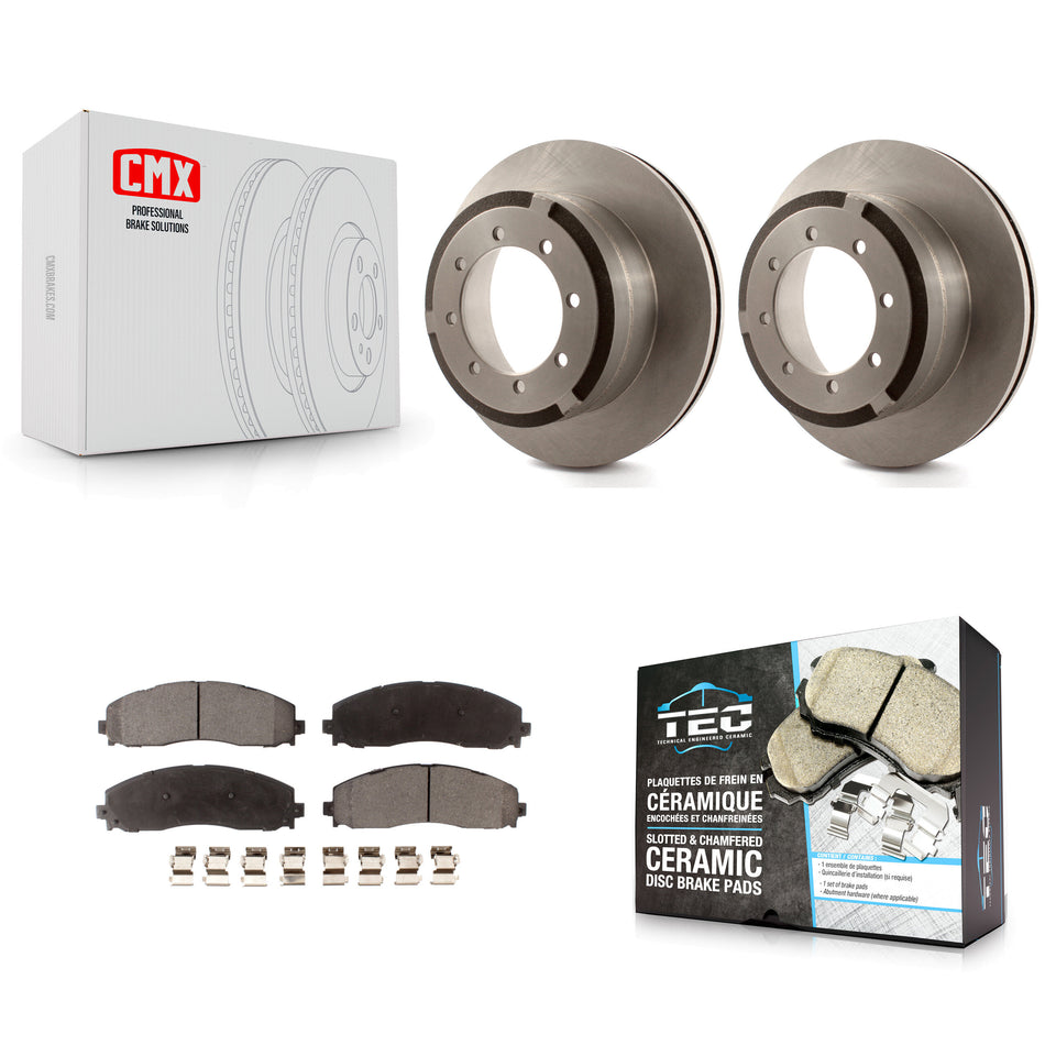 Rear Disc Brake Rotors And Ceramic Pads Kit For Ford F-250 Super Duty F-350 F-450 K8T-101756